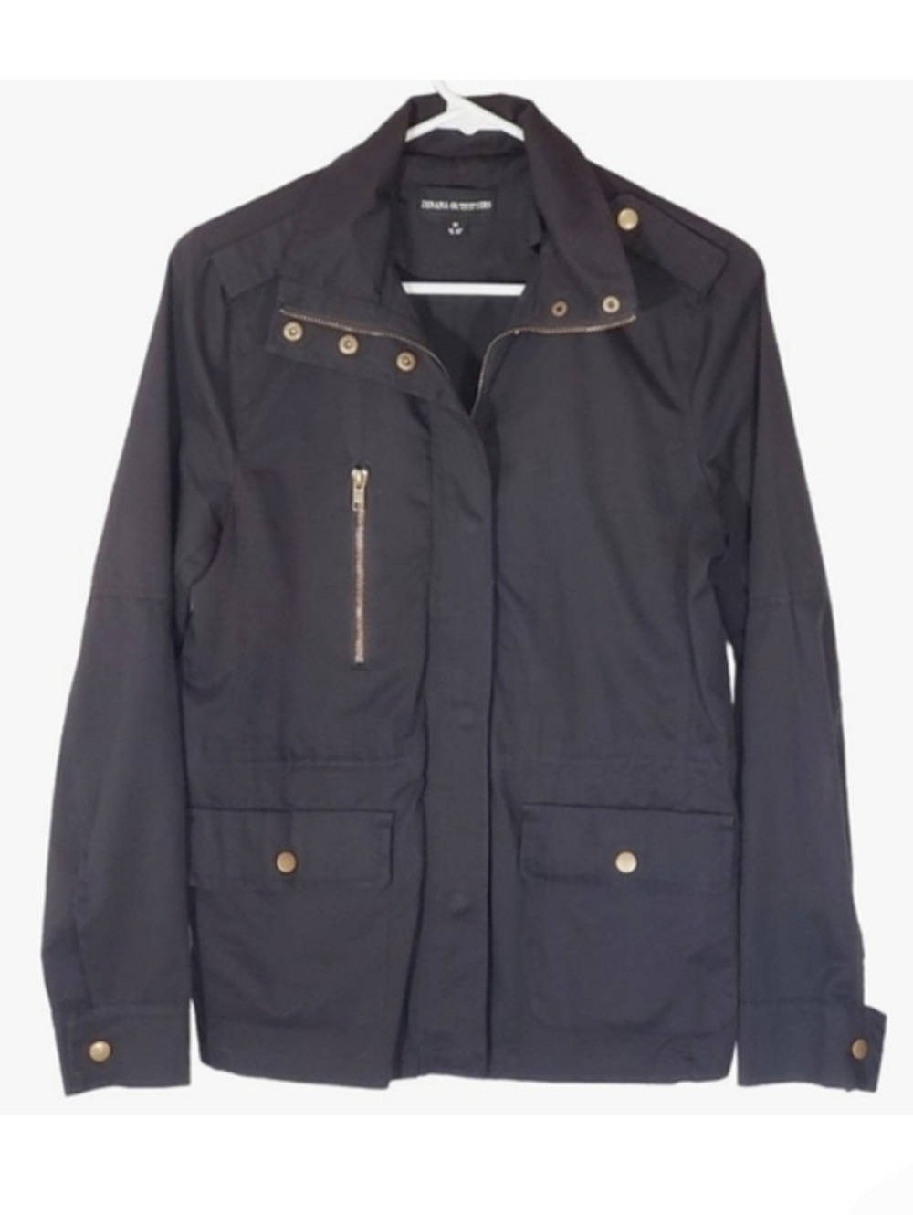 7486 * Zenana Outfitters Utility Jacket Black Size M